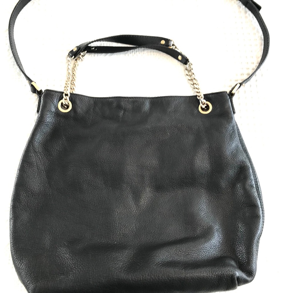 Michael Kors purse black crossbody and short handle leather classic quiet luxury